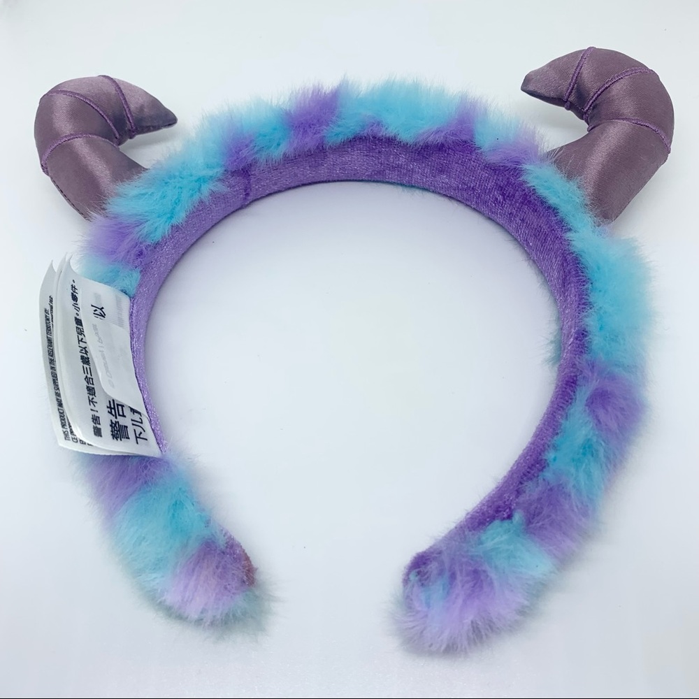 Disney Parks Sulley Horns Headband Monsters Inc University Fuzzy Ears Pixar